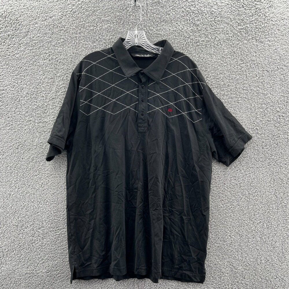 Travis Matthews Golf Polo Mens Xxl Black Pima Cotton Blend Short Sleeve Pullover